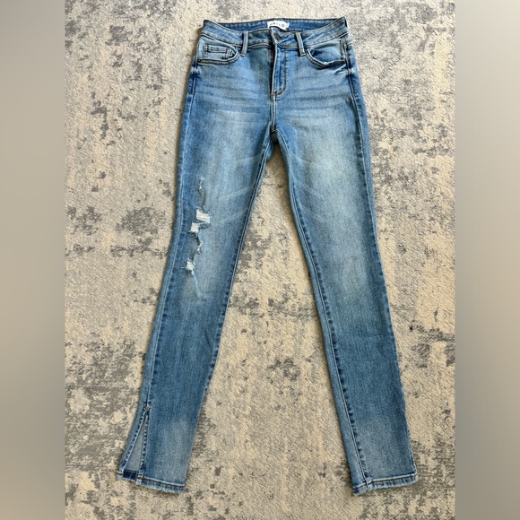 Cello Side Slit Stretch Jeans - Picture 1 of 6